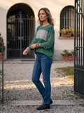 Bethany Women's Colour Block Tunic Top – Round Neckline, Full-Length Sleeves & Cozy Fit