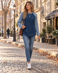 Scott Women's Ribbed Tunic Top – Asymmetric Hem, Side Slits & Lightweight Design