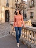 Liam Women's Crewneck Top – Tailored Fit, Full-Length Sleeves & 4-Way Stretch