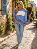Henry Women's Colour Block Tunic Top – Full-Length Sleeves, Round Neckline & Cozy Fit