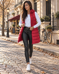Danielle Women's Long Puffer Vest – With Hood, Sleeveless, Side Slits & Pockets