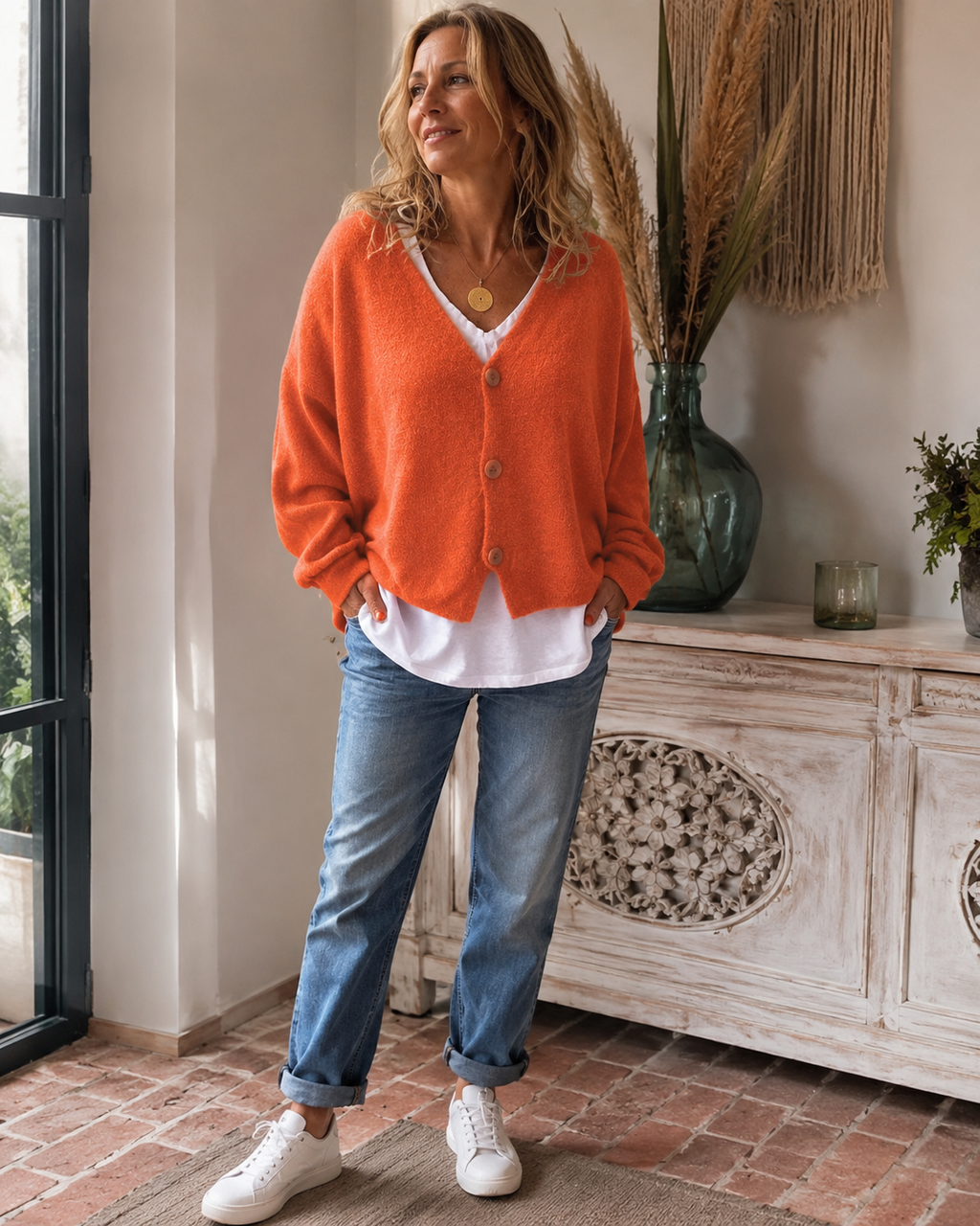 Rowyn Women’s Knit Cardigan – Soft V-Neck Cardigan for Elegant Casual Comfort