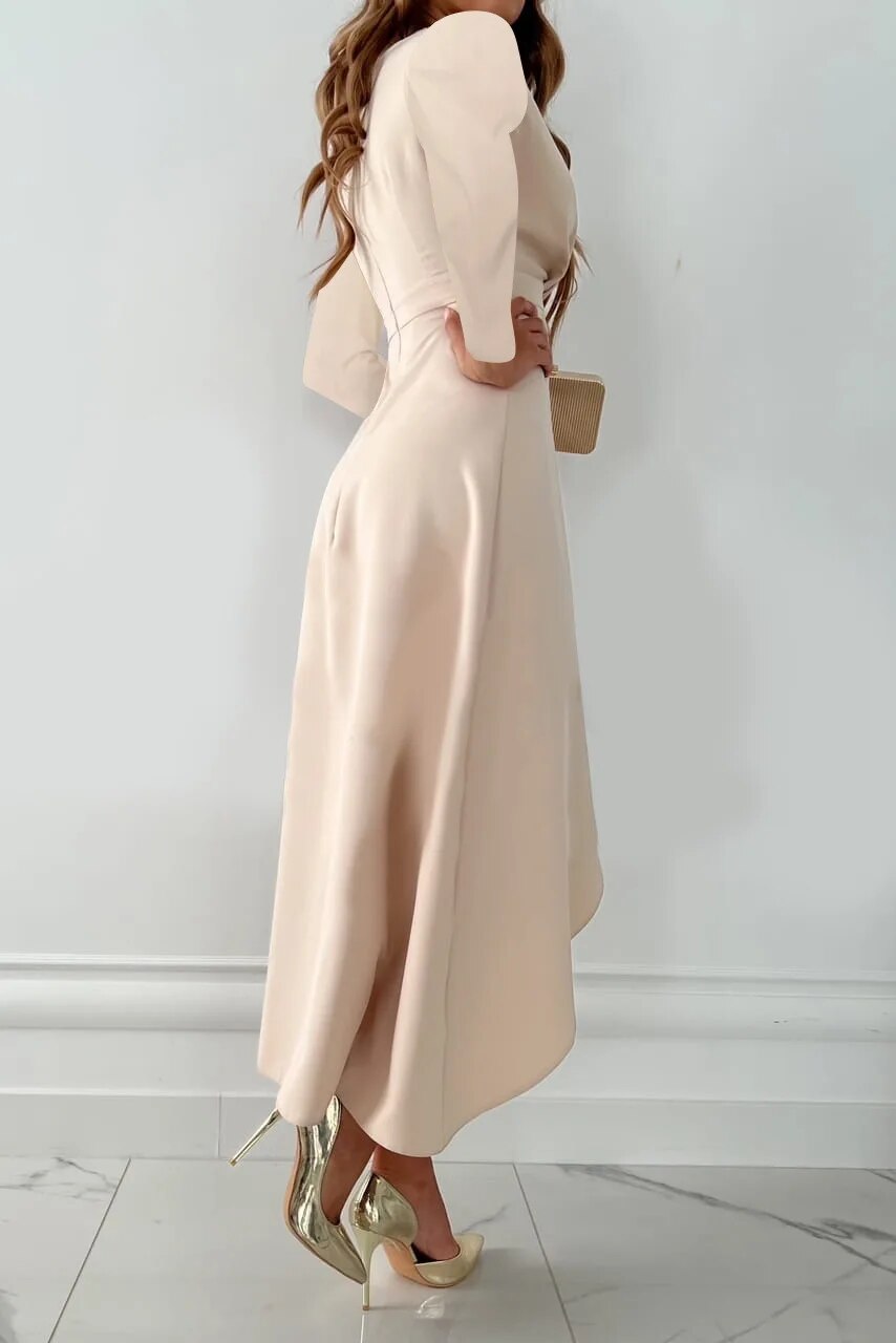 Valerie Women's Elegant Long Sleeve Maxi Dress – Chic V-Neck Slim Fit Dress