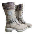Autumn Women's Tall Winter Boots – Insulated Zip-Up Boots with Warm Lining & Adjustable Lace-Up Design