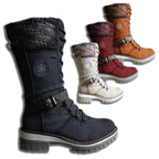 Autumn Women's Tall Winter Boots – Insulated Zip-Up Boots with Warm Lining & Adjustable Lace-Up Design