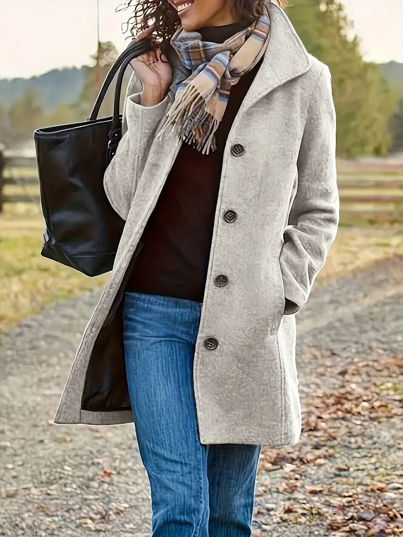 Amelia Women's Winter Coat – Elegant Warm-Lined Coat with Flattering Tailored Fit