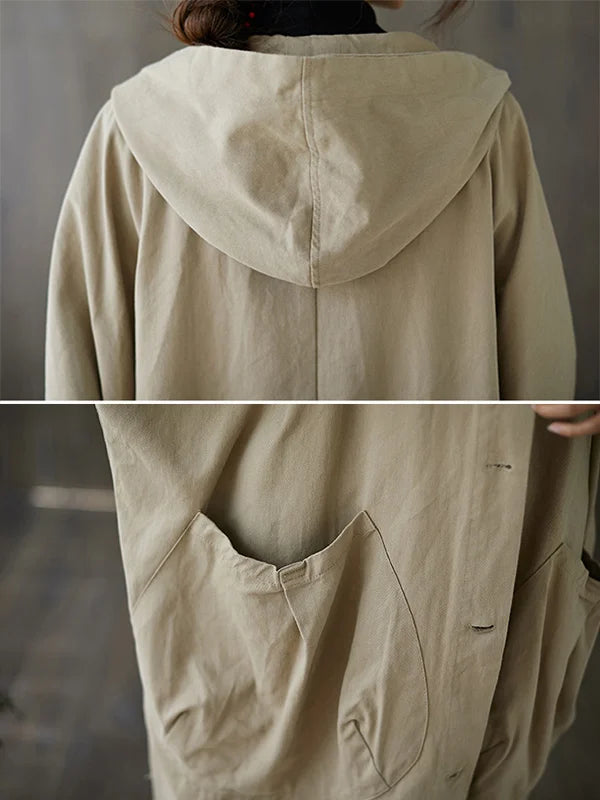 Tara Women's Trench Coat – Long With Hood Coat with an Sophisticated Fit for Rainy Days