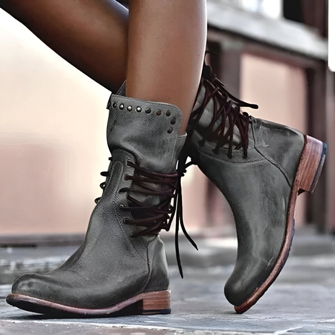 Harlow Women's Genuine Leather Ankle Boots – Elegant Everyday Boots with Timeless Comfort & Durable Style