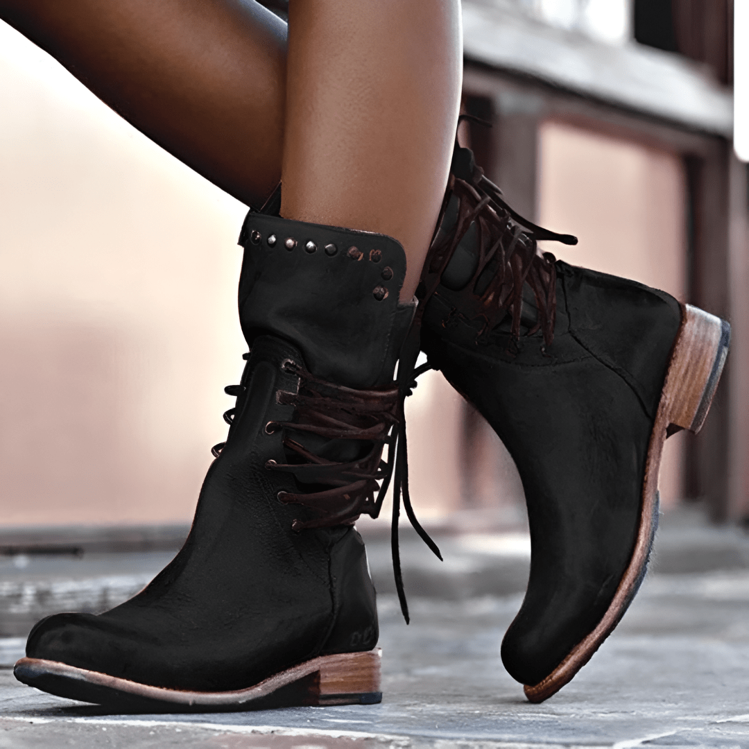 Harlow Women's Genuine Leather Ankle Boots – Elegant Everyday Boots with Timeless Comfort & Durable Style