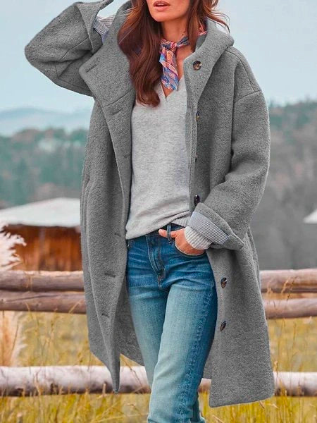 Audrey Women’s Wool Coat – Elegant Long Winter Coat with Soft Premium Wool Fit