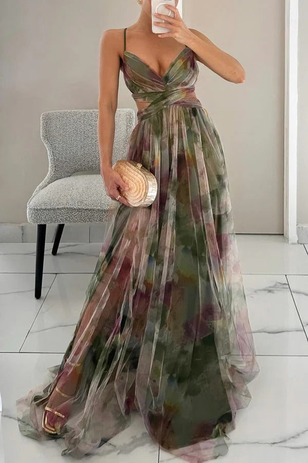 Bella Women’s Maxi Dress – Floral Summer Dress with Flowy Fit & Adjustable Back