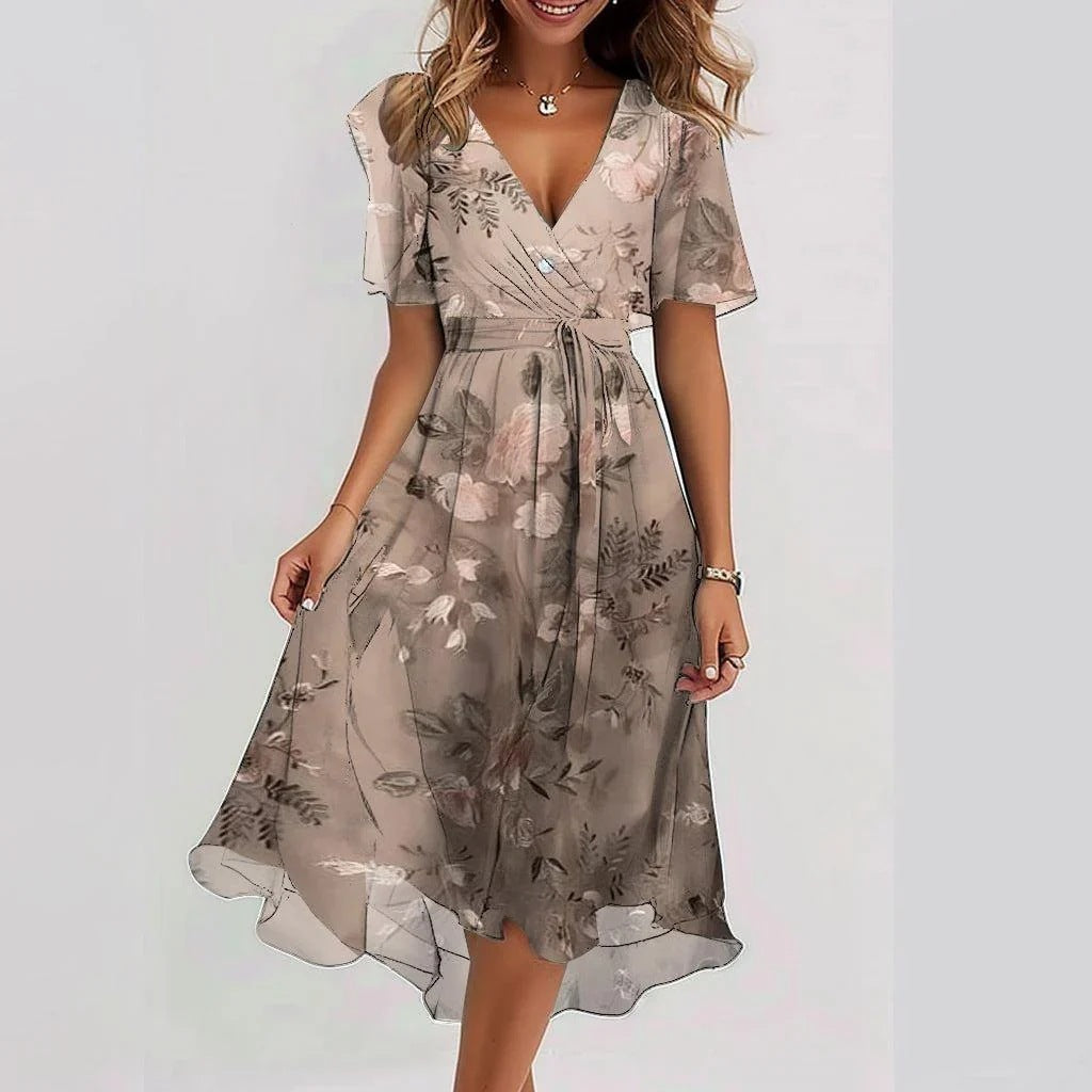 Victoria Women's Short Sleeve Dress – Elegant Everyday Dress with Flattering Fit & Timeless Style