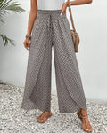 Brielle Women's High-Waisted Wide Leg Pants – Printed Flowy Trousers with Relaxed Fit & Lightweight Comfort