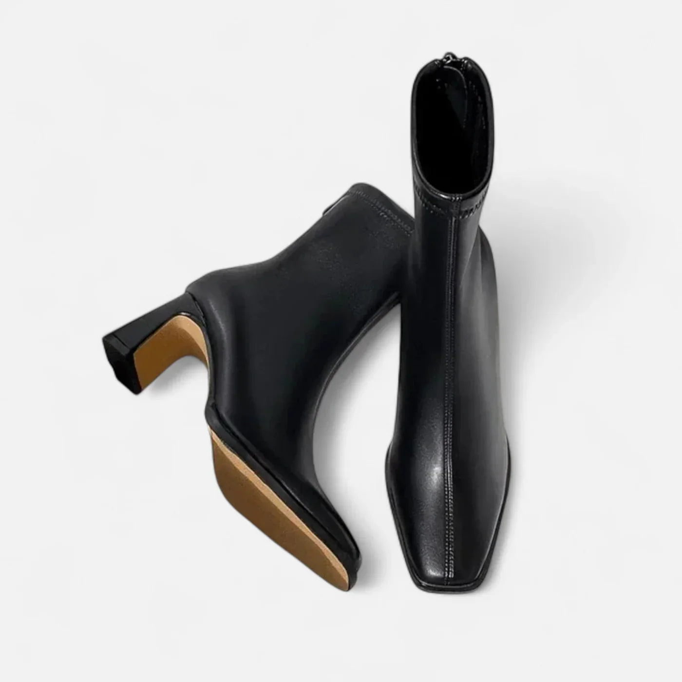 Harper Women's Square Toe Ankle Boots – Vintage Winter Boots with Warm Lining & Block Heel