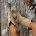 Bellamy Women's Western Cowboy Boots with Mid Heel & Timeless Country-Inspired Style