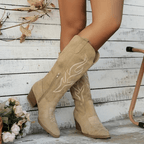 Bellamy Women's Western Cowboy Boots with Mid Heel & Timeless Country-Inspired Style