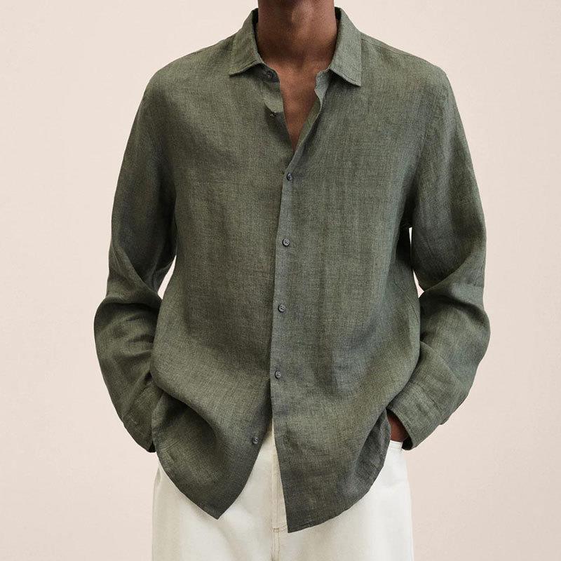Alaric Men's Linen Shirt – Breathable Long Sleeve Button-Up with Classic Fit