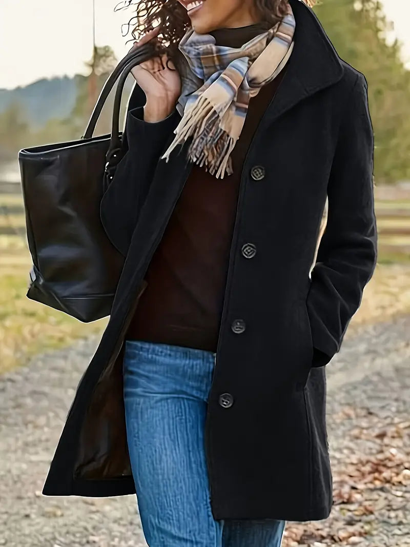 Amelia Women's Winter Coat – Elegant Warm-Lined Coat with Flattering Tailored Fit
