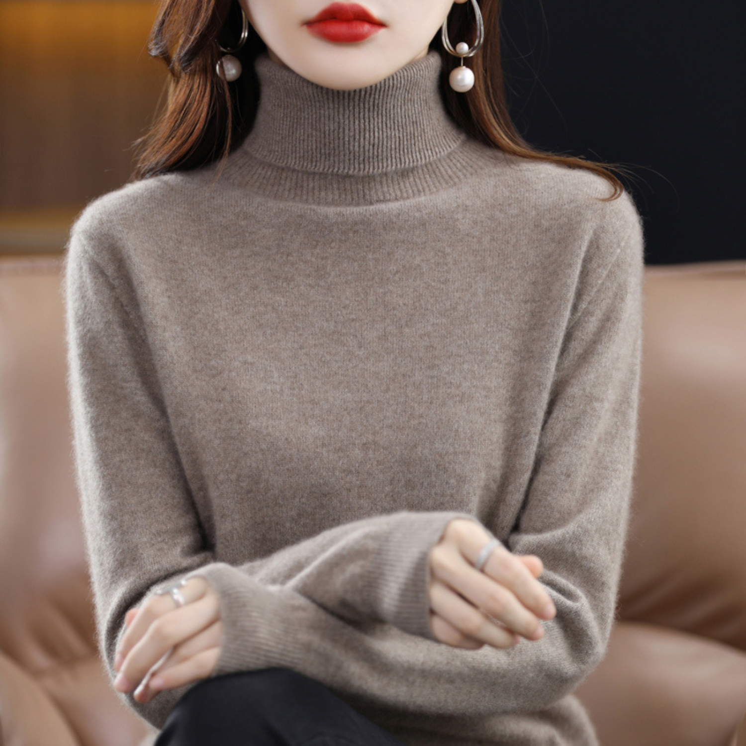Cressida Women's Cashmere Turtleneck Sweater – Premium Soft Knit with Lightweight Warmth