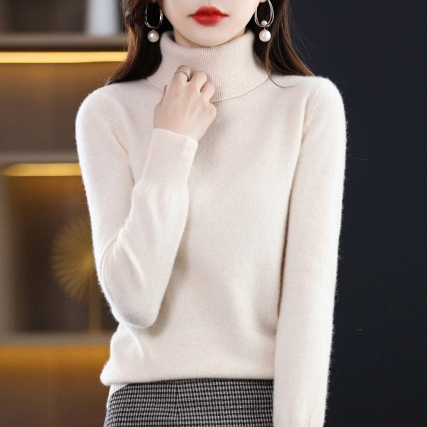 Cressida Women's Cashmere Turtleneck Sweater – Premium Soft Knit with Lightweight Warmth