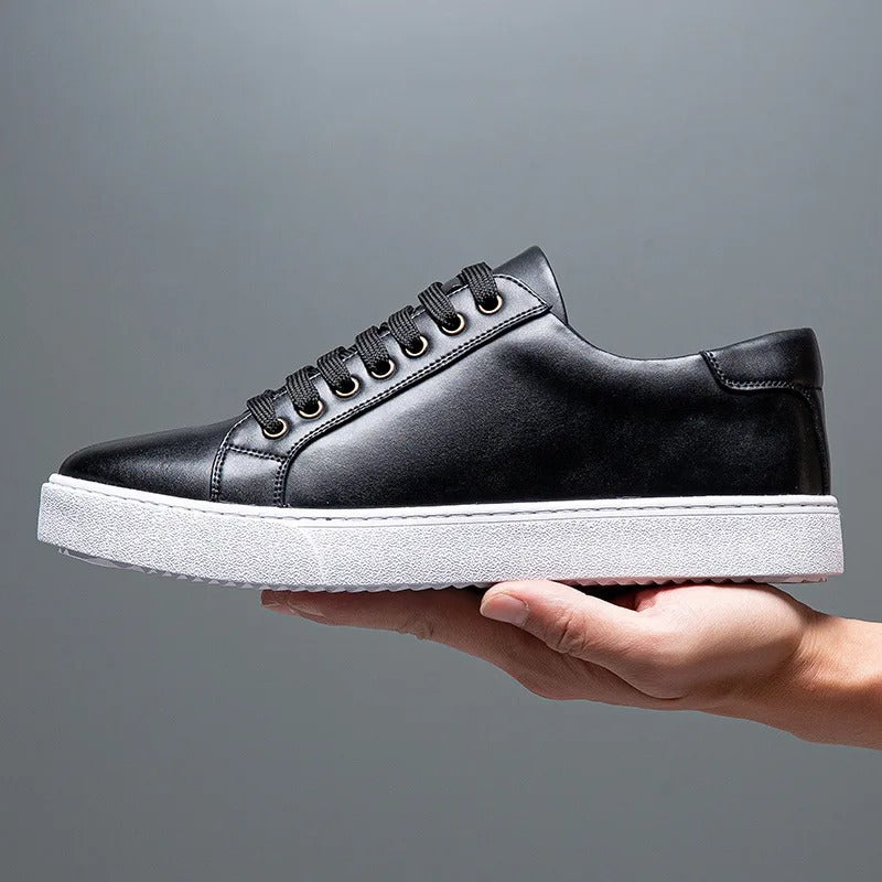 Felix Men's Leather Sneakers – Sleek Genuine Leather Sneakers with a Cushioned Sole and Timeless Design