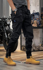 David Men’s Stretch Cargo Trousers – Comfortable Spandex Utility Pants with Pockets
