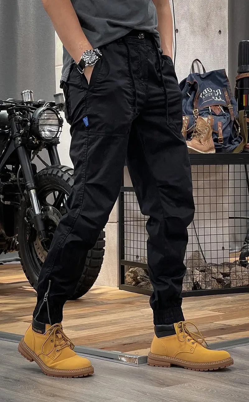 David Men’s Stretch Cargo Trousers – Comfortable Spandex Utility Pants with Pockets