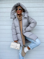 David Women's Winter Coat – Cozy, Thick with Built-In Hood & Zip Closure