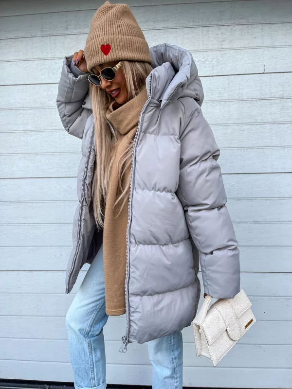 Ember Women's Winter Hooded Coat – Insulated Long Jacket with Full-Zip Closure & Everyday Warmth