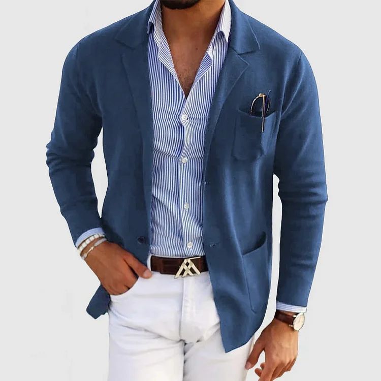 Maxwell Men's Wool Blazer – Classic Smart Casual Jacket with Timeless Tailored Fit