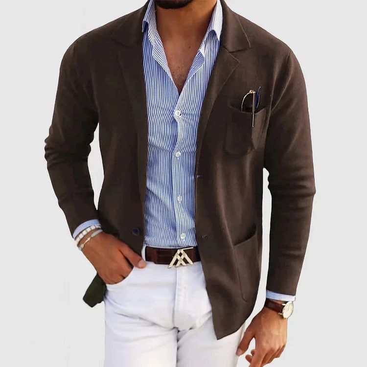 Maxwell Men's Wool Blazer – Classic Smart Casual Jacket with Timeless Tailored Fit
