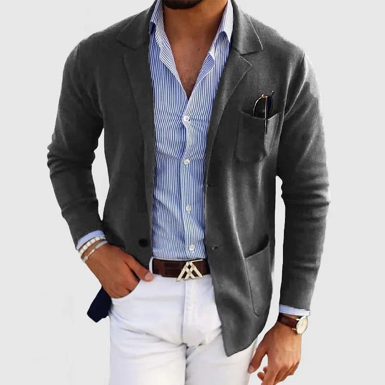 Maxwell Men's Wool Blazer – Classic Smart Casual Jacket with Timeless Tailored Fit