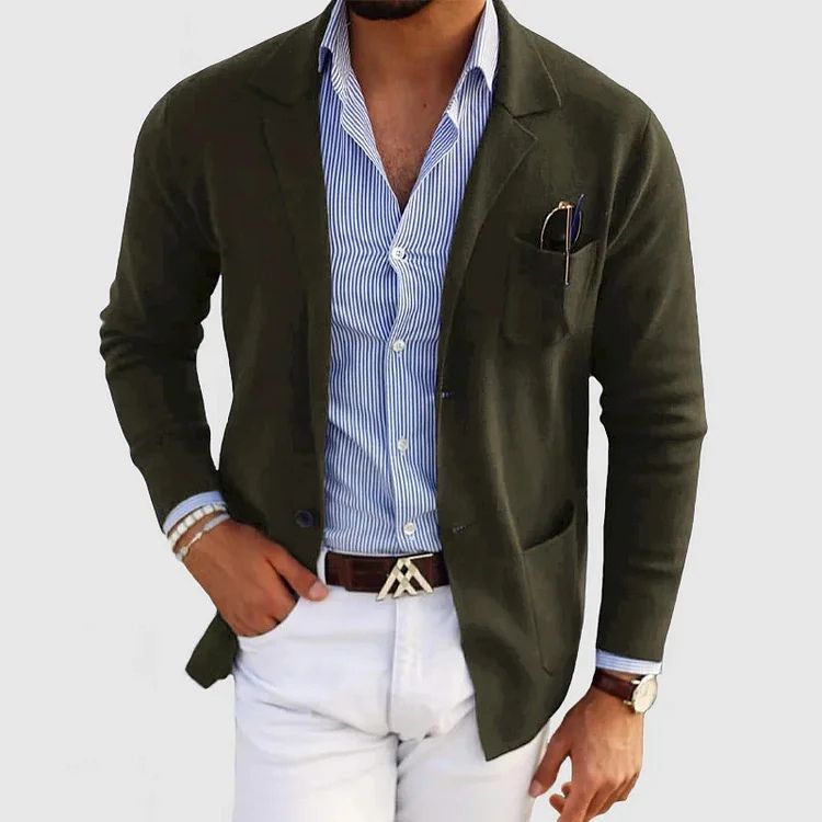 Maxwell Men's Wool Blazer – Classic Smart Casual Jacket with Timeless Tailored Fit
