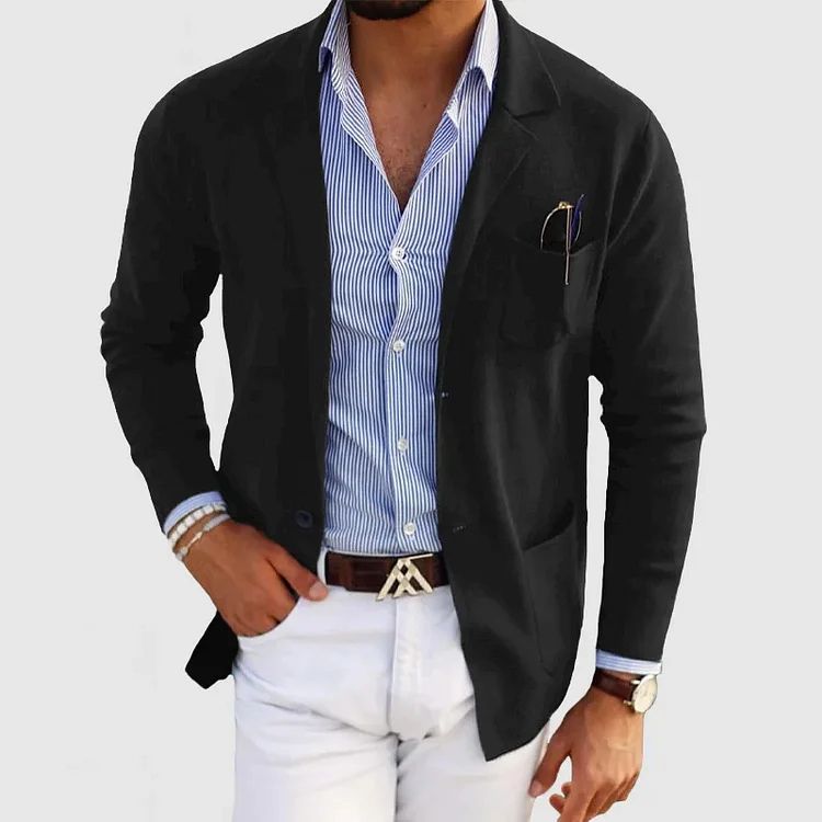 Maxwell Men's Wool Blazer – Classic Smart Casual Jacket with Timeless Tailored Fit