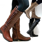 Harlow Women's Tall Leather Boots – Lace-Up Winter Boots with Warm Lining & Anti-Slip Sole