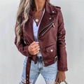 Jacob Women's Leather Jacket – Luxury Leather with Mandarin Collar, Belt & Refined Design