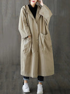 Tara Women's Trench Coat – Long With Hood Coat with an Sophisticated Fit for Rainy Days