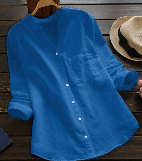 Marlowe Women's Linen Cotton Shirt – Relaxed Button-Up Blouse with Breathable Everyday Comfort