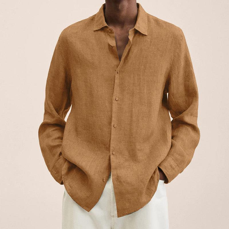 Alaric Men's Linen Shirt – Breathable Long Sleeve Button-Up with Classic Fit