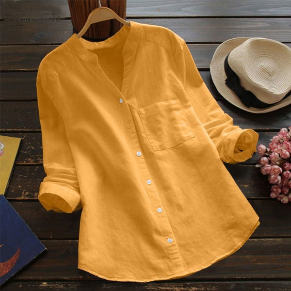 Marlowe Women's Linen Cotton Shirt – Relaxed Button-Up Blouse with Breathable Everyday Comfort