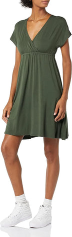 Delphia Women's Surplice Floral Mini Dress with Short Sleeves