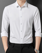 Matteo Men's Wrinkle-Free Shirt – Stretch Button-Up Shirt for Business & Casual Wear