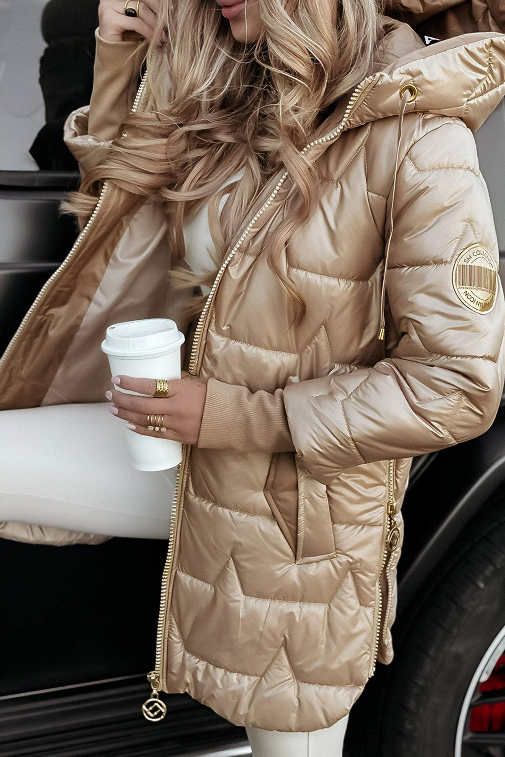 Ines Women's Hooded Coat – Warm Cotton-Blend Autumn Jacket with Timeless Style