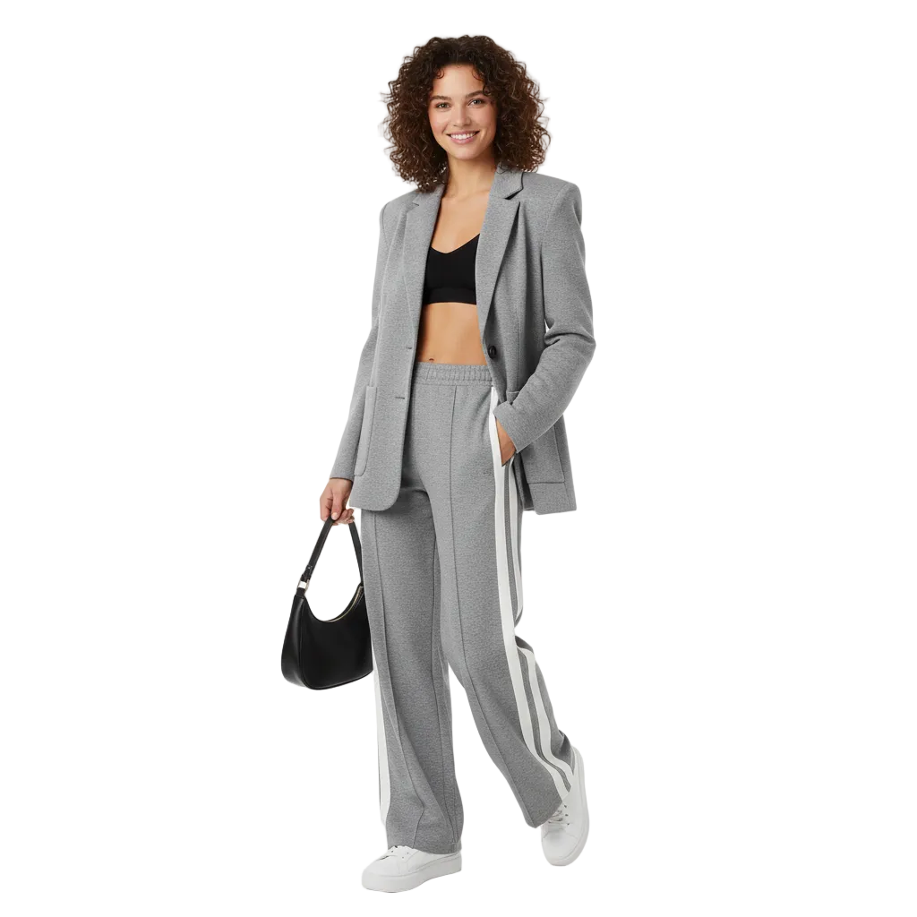 Aila Women’s Athleisure Set – Striped Cotton Tracksuit with Casual Chic Comfort