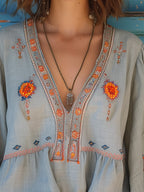 Leonard Bohemian Women's Blouse – Genuine Embroidery & Breezy Summer Fit
