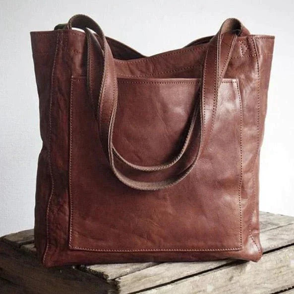 Noelle Women’s Leather Tote Bag – Spacious Zip Shoulder Handbag for Work & Travel