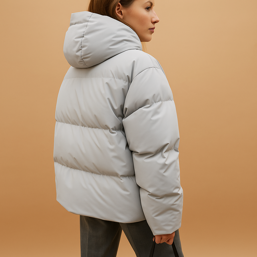 Aurelia Women's Quilted Winter Jacket – Oversized Water-Repellent Hooded Coat