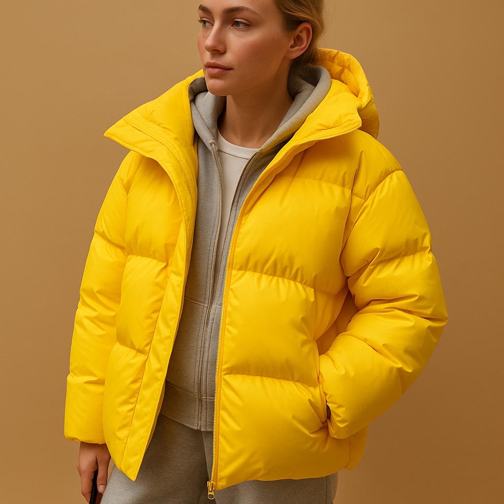 Aurelia Women's Quilted Winter Jacket – Oversized Water-Repellent Hooded Coat