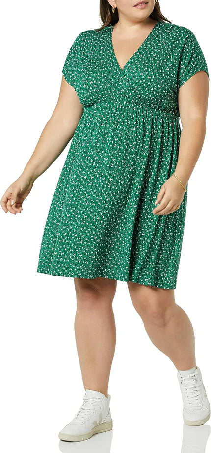 Delphia Women's Surplice Floral Mini Dress with Short Sleeves