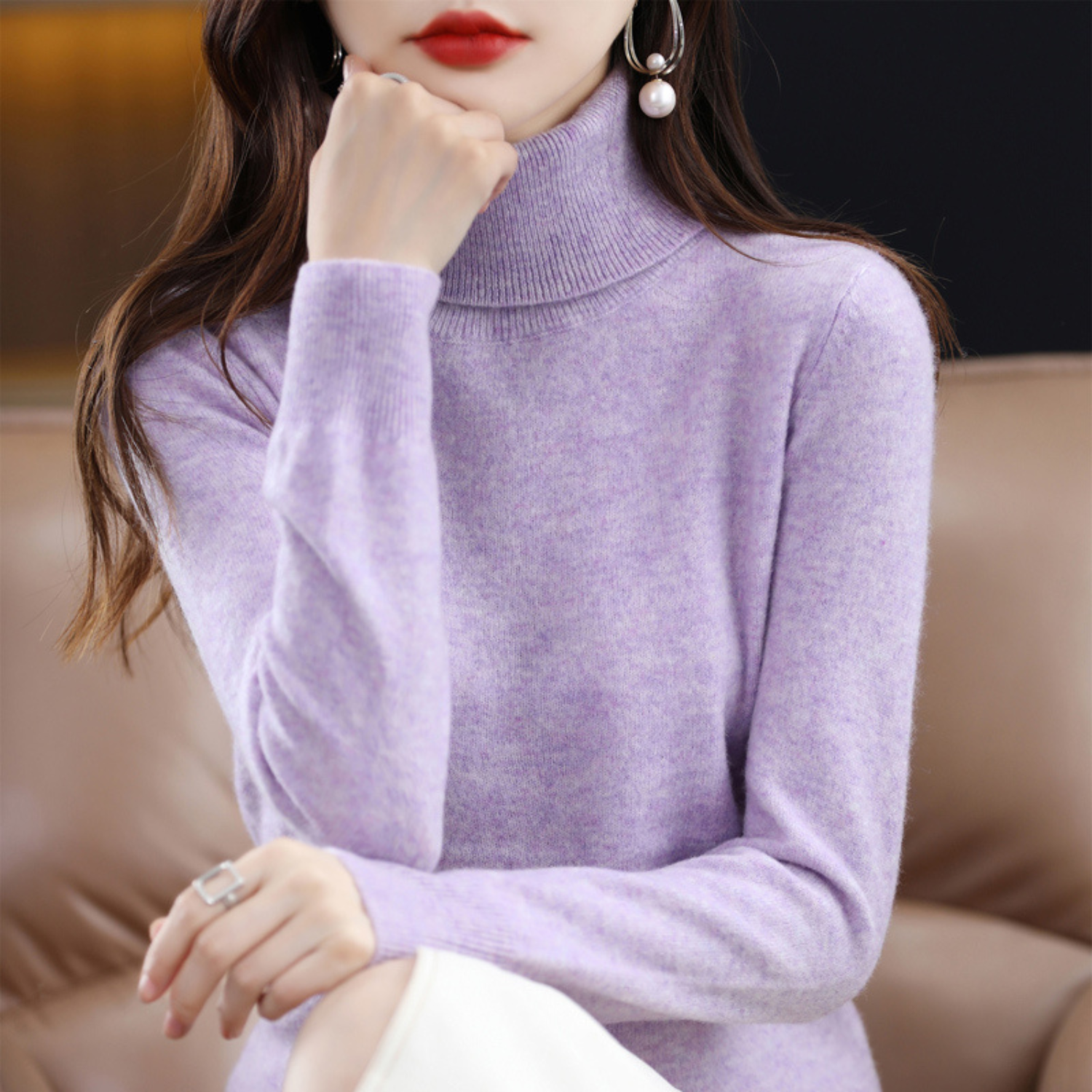 Cressida Women's Cashmere Turtleneck Sweater – Premium Soft Knit with Lightweight Warmth